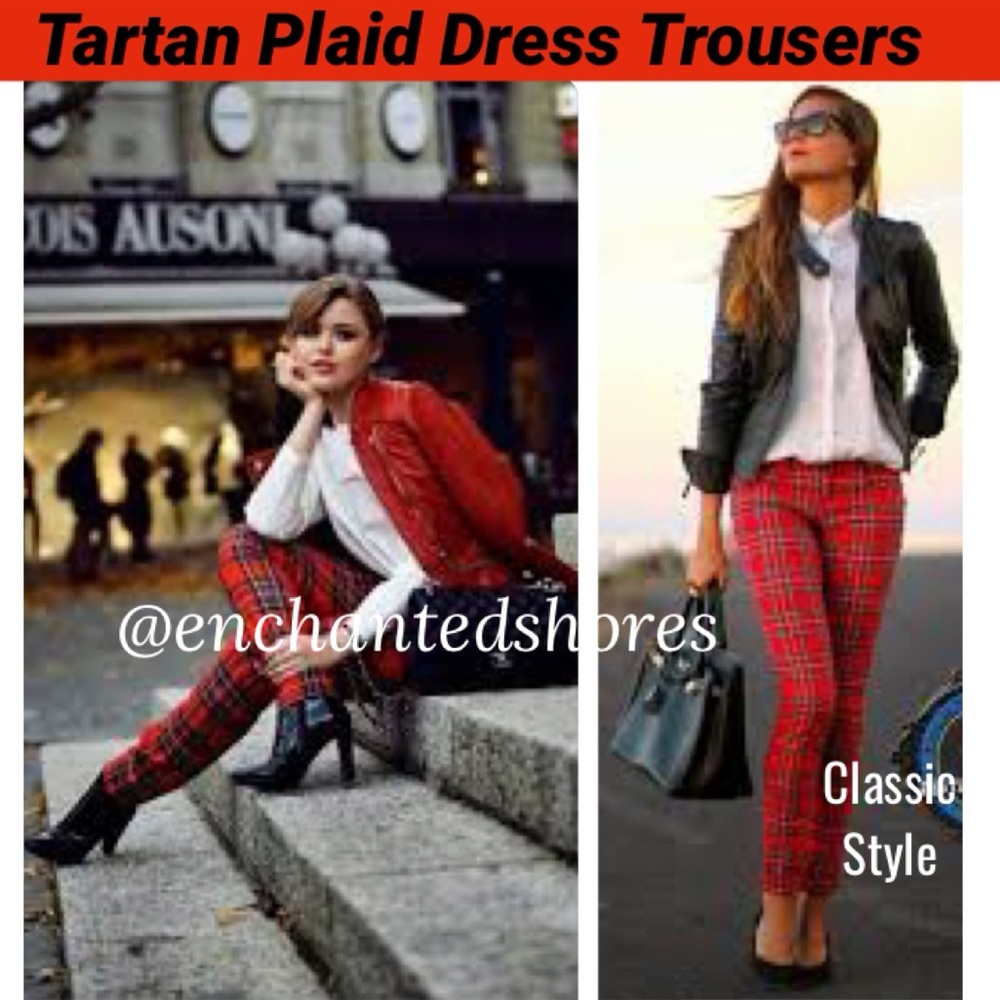Vintage Plaid Pants Tartan Checkered Buffalo Glen Red Green Blue Black Size 10 P - Picture 15 of 15